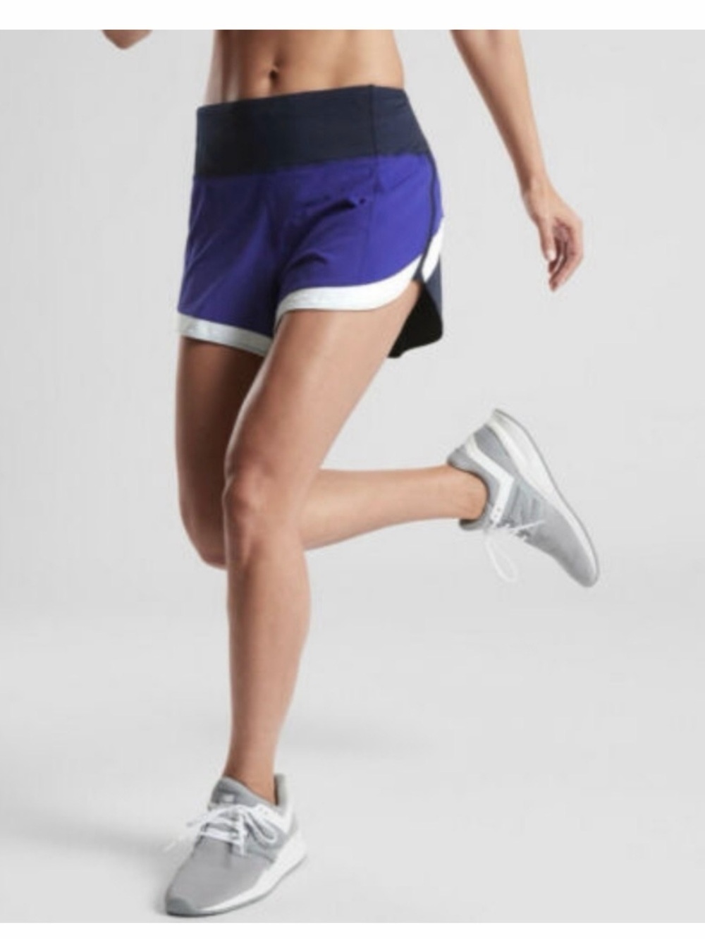 Athleta Shorts Running Free Colorblock Shorts Running Gym Blue Lined Size Large